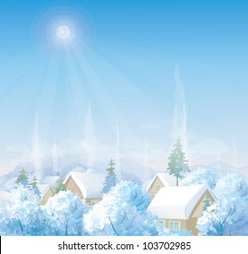 Vector of winter landscape.