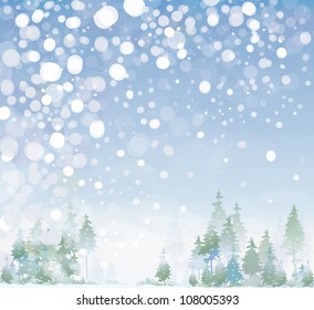 Vector of winter landscape.