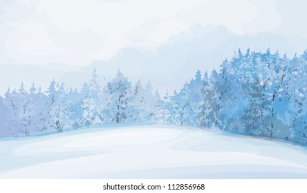 Vector of winter landscape.