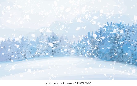 Vector of winter landscape.