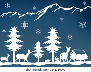 a vector winter landscape