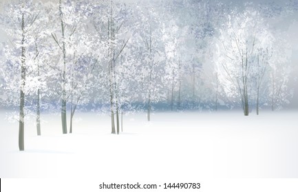 Vector of winter landscape.