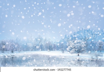 Vector winter landscape.