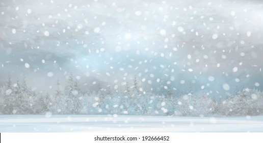 Vector  winter landscape.