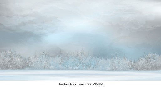 Vector winter landscape.