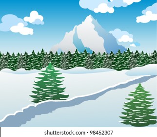 Vector winter landscape
