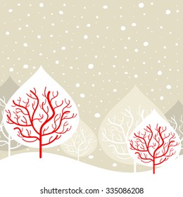 Vector winter landscape background for Christmas