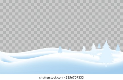 Vector a winter landscape with drifts of snow. 3d realistic snow background. snow drifts isolated on transparent