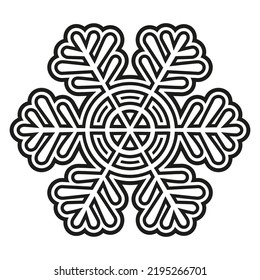 Vector winter logo design. Black and white snowflake