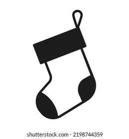 Vector winter logo design. Black and white Christmas socks icon