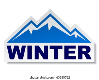 vector winter mountain sticker