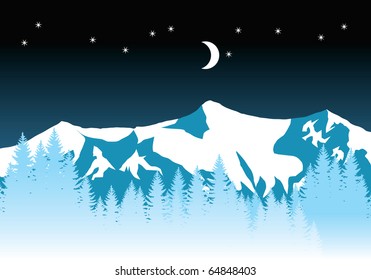 vector winter mountains