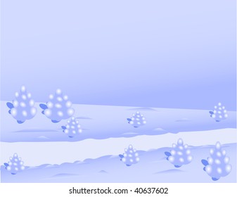 Vector winter night landscape