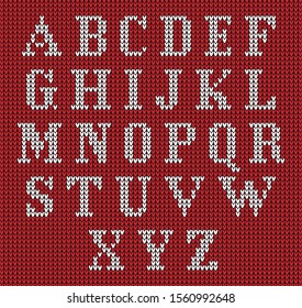 vector winter norwegian knitted alphabet