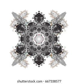 Vector Winter ornamental pattern on a Background with Abstract Snowflakes and dots. Can be used for textile, parer, scrapbooking, wrapping, web and print design.