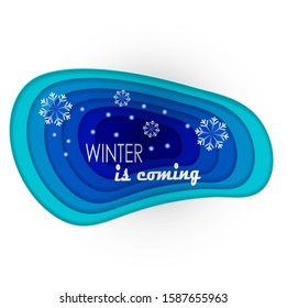  vector of winter paper cut isolated on white background