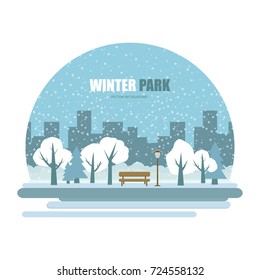 Vector winter parks icon
