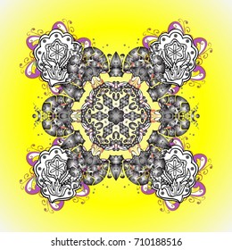 Vector winter pattern. Abstract background with Floral Elements. Vector illustration. Design on colored background.