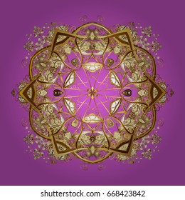 Vector winter pattern. Design on pink background. Abstract with Floral Elements.