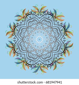 Vector winter pattern. Design on colorful background. Abstract background with Floral Elements. Vector illustration.