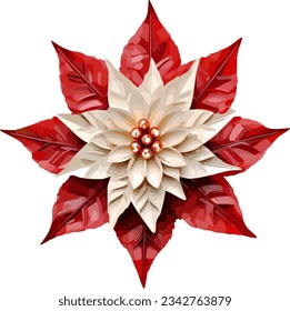 Vector Winter Poinsettia Christmas Star Flower