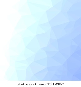 Vector Winter Polygonal Background. Ice Pattern. Ice Triangular Background. Blue Mosaic Template. Winter Surface. 