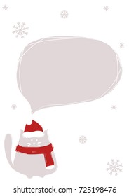 Vector Winter Poster With Cat And Snow