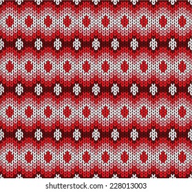 vector winter red knitted pattern