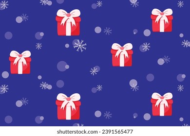 Vector winter seamless drawing with gifts transparent background you can choose any color background