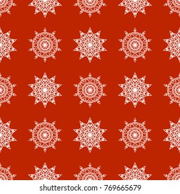 Vector winter seamless pattern from snowflakes. Background for gift wrapping, decoration fabric, wallpaper design.