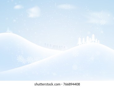 vector winter season and snow falling with snowflakes background for christmas or new year backdrop