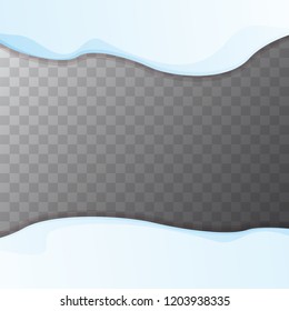 vector winter snow caps isolated on transparent background. winter snow border or frame for winter sale or christmas banner design