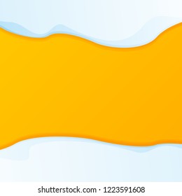 vector winter snow caps isolated on christmas orange background. winter snow border or frame for winter sale or christmas banner design