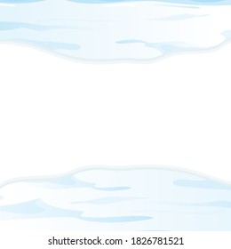 vector winter snow caps isolated on ultra white background. winter snow border or frame for winter sale or christmas banner design template.