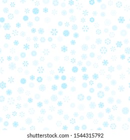vector winter snow light blue seamless pattern
