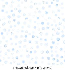 vector winter snow light blue seamless pattern