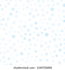 vector winter snow light blue seamless pattern