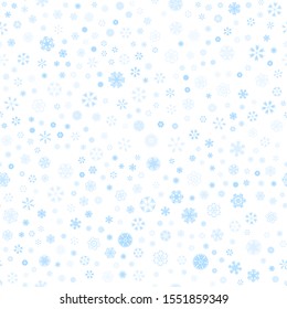 vector winter snow light blue seamless pattern