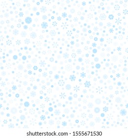 vector winter snow light blue seamless pattern