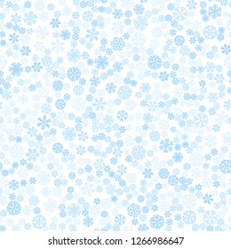 vector winter snow light seamless pattern - light blue