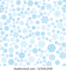 vector winter snow light seamless pattern - light blue