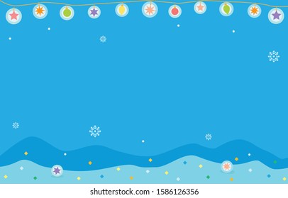 Vector of winter and snowflake with light blub background.