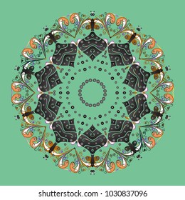 Vector winter snowflakes on colorful background. Vector illustration. Snowflake icon, isolated. Vector snowflake icon. Flat design.