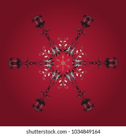Vector winter snowflakes on colorful background. 