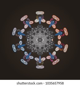 Vector winter snowflakes on colorful background. Vector illustration. Flat design. Snowflake icon, isolated. Vector snowflake icon.