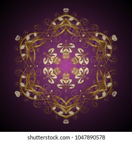 Vector winter snowflakes on colorful background. Colorful snowflake Vector illustration. Vector illustration. Snowflake icon, isolated. Flat design. Icons, labels.