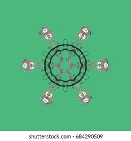 Vector winter snowflakes on colorful background. Flat design. Vector snowflake icon. Snowflake icon, isolated. Vector illustration.