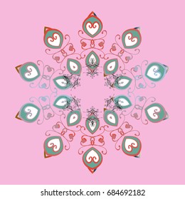 Vector winter snowflakes on colorful background. Vector snowflake icon. Snowflake icon, isolated. Flat design. Vector illustration.