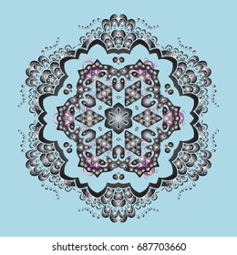 Vector winter snowflakes on colorful background. Flat design. Colorful snowflake Vector illustration. Snowflake icon, isolated. Vector illustration. Icons, labels.