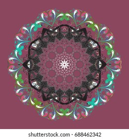 Vector winter snowflakes on colorful background. Flat design. Icons, labels. Colorful snowflake Vector illustration. Vector illustration. Snowflake icon, isolated.